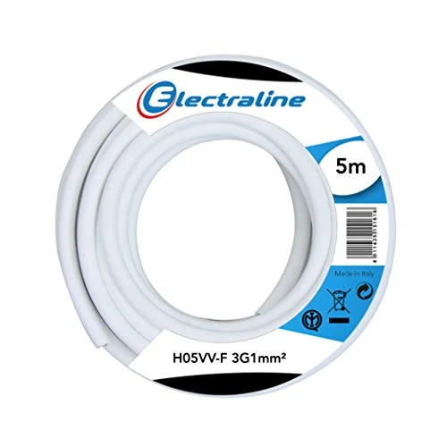 Offre limitée : Electraline 11720 Câble H05 VV-F 3G1 5M Blanc de 10.70 € à 10.70 € (0.00% de remise)
