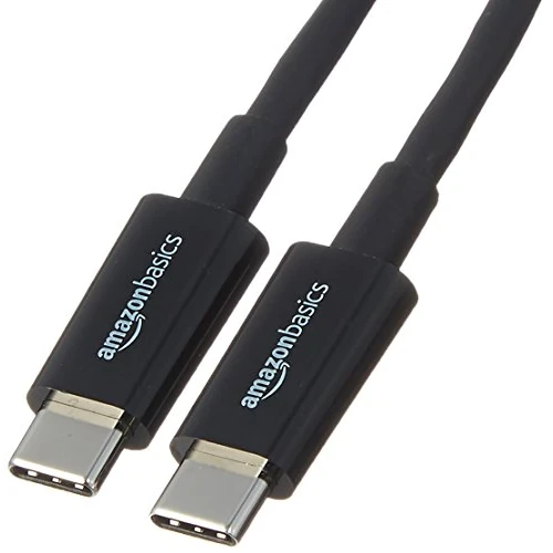 Amazon Basics USB Type-C to USB Type-C 2.0 Cable - 9 Feet (2.7 Meters) - Black, 5-Pack
