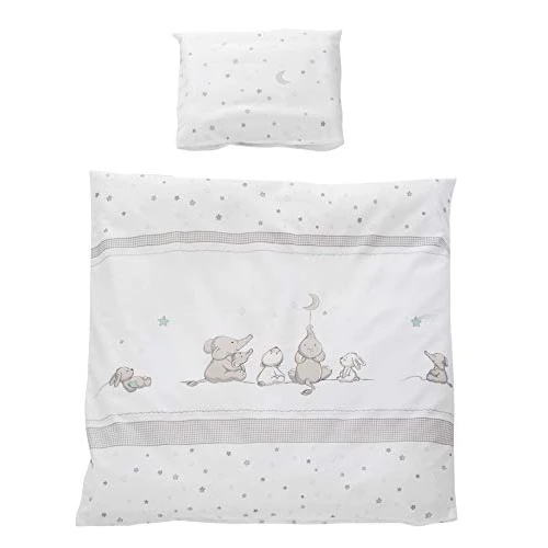 Limited offer: roba Wiegenset 2-TLG, Kollektion „Sternenzauber“, Wiegenbettwäsche 80x80 cm, Wendebettwäsche, 100% Baumwolle, Bettbezug: 80x80 & Kissenbezug 40x35 cm from 59.00 EUR to 59.00 EUR (save 0%)