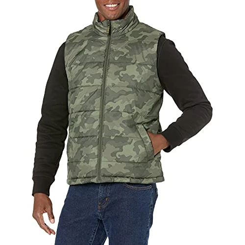 Offerta a tempo: Amazon Essentials Gilet Imbottito Isolante Foderato in Pile Grammatura Media Uomo, Verde Militare Mimetica, XS - 0% da 23.78 € a 23.78 €