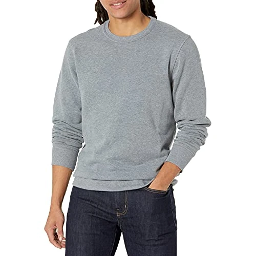 Offerta a tempo: Amazon Essentials Felpa Girocollo in Pile (Disponibile nelle Taglie Big & Tall) Uomo, Grigio Chiaro Puntinato, XS - 23% da 16.20 € a 12.40 €