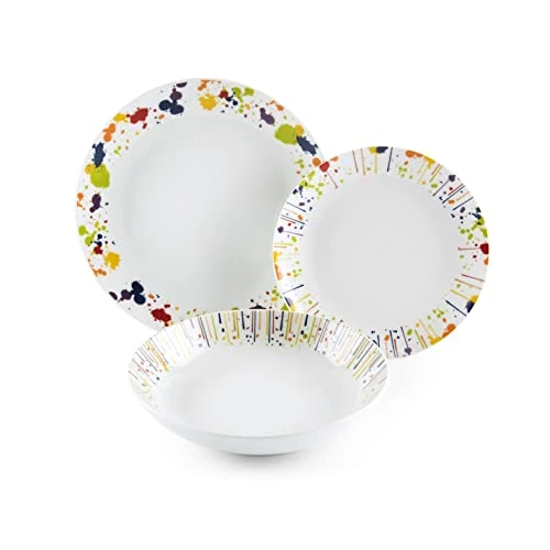 Excelsa Dripping 18-Piece Dinner Set, Porcelain