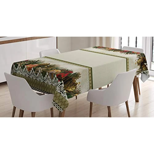 Tijdelijke aanbieding: ABAKUHAUS Kerstmis- Tafelkleed, Uitstekende Overladen Nature, Eetkamer Keuken Rechthoekige tafelkleed, 140 x 200 cm, Veelkleurig van 23.63 EUR naar 23.63 EUR (korting 0%)