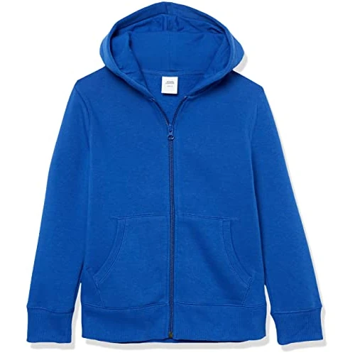 Amazon Essentials Boys' Fleece Zip-Up Hoodie Sweatshirt, Blue, 2 Years