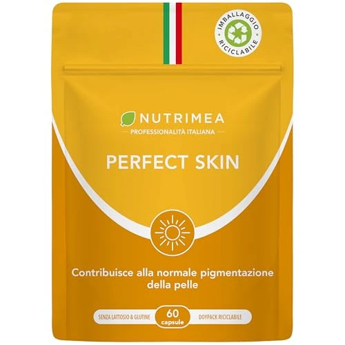 Offerta a tempo: Perfect Skin | Abbronzatura Forte e Duratura | Integratore di Betacarotene, Licopene, Bardana e Rame | Protezione della Pelle | 60 Capsule | 2 Mesi di Scorta - 20% da 16.90 € a 13.60 €