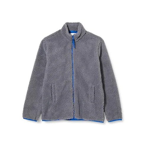 Offerta a tempo: Amazon Essentials Giacca con Cerniera Integrale Foderata in Pile Sherpa Bambini e Ragazzi, Grigio Scuro, 9 Anni - 30% da 20.60 € a 14.42 €