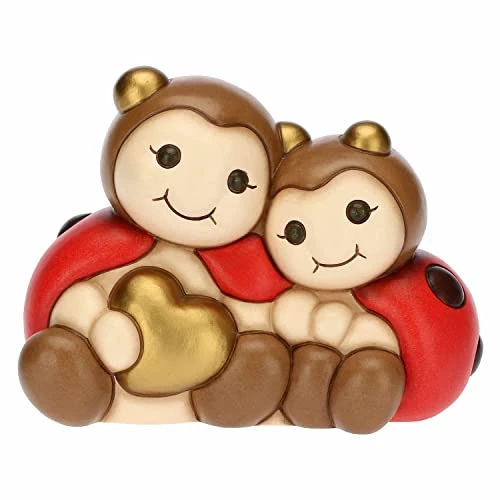 Offerta a tempo: THUN, Bomboniera in Ceramica Decorata a Mano con Coppia di Coccinelle con Cuore, Simbolo d'Amore e Portafortuna, Linea Bomboniere, 11.9x11.2x16.2 cm h - 41% da 59.90 € a 35.49 €