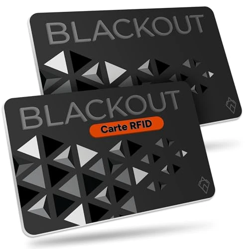 Offre limitée : AKIELO Blackout Carte Anti RFID Ultra Fine (Lot de 2) – Anti Piratage Bloqueur pour Protection Carte Bancaire sans Contact – Protège Votre Portefeuille (2 x Édition Noire) de 8.49 € à 8.49 € (0.00% de remise)