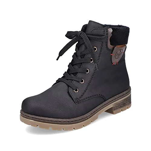 Offerta a tempo: Rieker Donna Stivaletti Y7418, Signora Stivaletti Allacciati,Chukka Boots,Stivali Corti,Stivali con Lacci,Boots,Nero (Schwarz / 00) — 23% da 74,99 € a 57,90 €