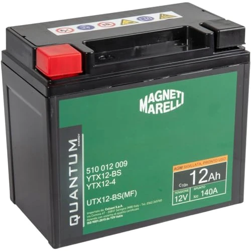 Oferta limitowana: Quantum Energy Magneti Marelli akumulator motocyklowy i skuterowy 12AH 12V 140A uszczelniona technologia AGM lewy biegun dodatni z 191.44 zł na 191.44 zł (oszczędź 0.00%)