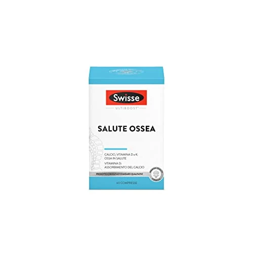 SWISSE Ultiboost - Integratori Alimentari con Vitamina D3 K2 e Calcio, Integratore Donna e Uomo per Mantenimento di Ossa Sane e della Funzione Muscolare, Made in Italy, 60 Compresse Divisibili in 2