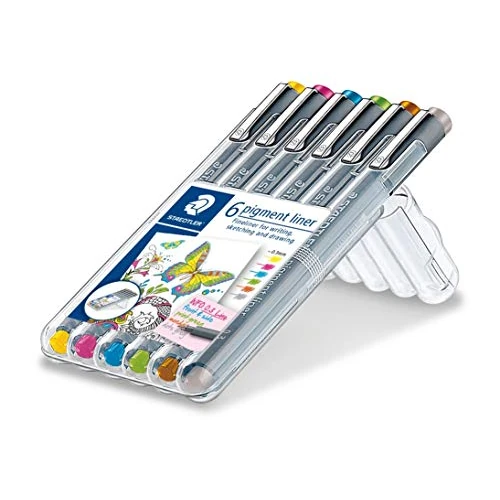 Oferta limitada: STAEDTLER 30803S2SB6 Rotuladores Fineliner Pigment Liner de punta fina, Estuche con 6 unidades de colores variados, Multicolor de 19.08 € a 19.08 € (ahorro 0.00%)