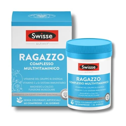 Offerta a tempo: Swisse Multivitaminico Ragazzo, Integratore Alimentare Multi-nutriente per Integrare la Nutrizione dei Ragazzi, 60 Compresse - 35% da 20.90 € a 13.55 €