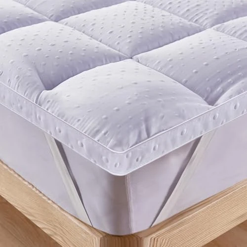 3D Massage Bubbles Mattress Topper European King with Fluffy Soft Microfibre, Extra Thick Deep Mattress Overlays 160x200cm