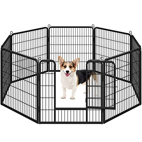 Tijdelijke aanbieding: Yaheetech 8 elementen puppyren puppyren met deur afsluitrooster 80 x 80 cm vrijloopren puppyhek voor konijnen honden cavia's van 96.99 € naar 96.99 € (0.00% korting)