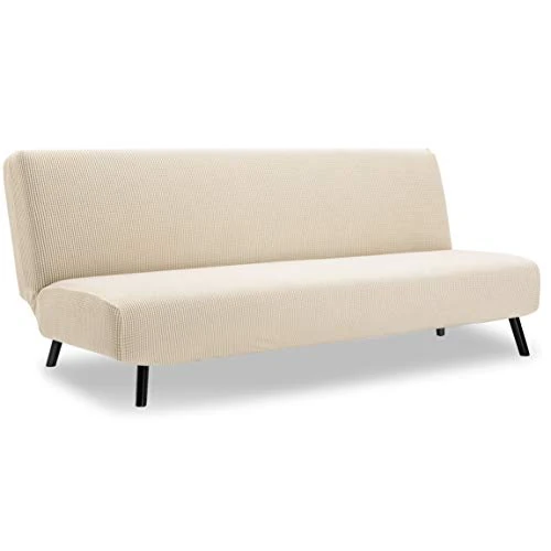 Offerta a tempo: TIANSHU Copridivano Senza Braccioli, Copridivano 3 Posti Senza Braccioli Elasticità Jacquard Antiscivolo Copridivano Clic Clac Pieghevole Regolabile (3Posti, Beige) - 0.00% da 41.99 € a 41.99 €