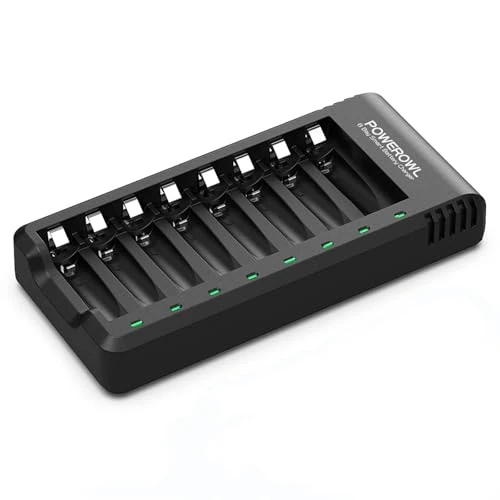 Tijdelijke aanbieding: POWEROWL Oplader voor Ni-MH/Ni-CD AA/AAA oplaadbare batterijen, onafhankelijke sleuf & USB snel opladen, led-display (oplader met 8 sleuven, zonder batterijen) van 18.99 € naar 12.99 € (32% korting)