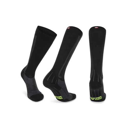DANISH ENDURANCE Calcetines de Compresión, unisex, 1 par (Negro/Gris, EU 39-42)