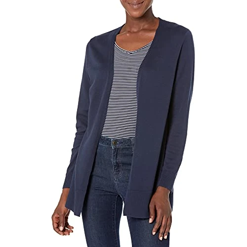 Amazon Essentials Women's Lightweight Long Open-Front Cardigan (Available in Plus Size), Navy, XXL Plus
