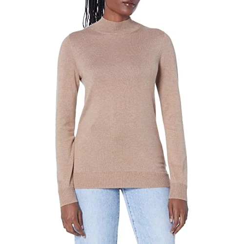 Amazon Essentials Lichtgewicht Mockneck Sweater Camel Heather, Medium