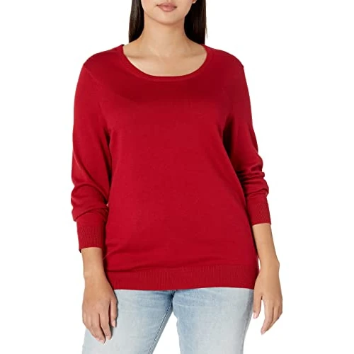 Offre limitée : Amazon Essentials Pull Col Rond Léger À Manches Longues (Grandes Tailles Disponibles) Femme, Rouge, 6XL Grande taille de 20.51 € à 20.51 € (0.00% de remise)