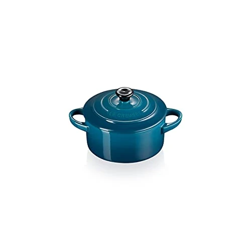 Tijdelijke aanbieding: Le Creuset Mini Cocotte van aardewerk, 250 ml, diameter 10 cm, Deep Teal, 71901106420100 van 27.10 EUR naar 16.80 EUR (korting 38%)