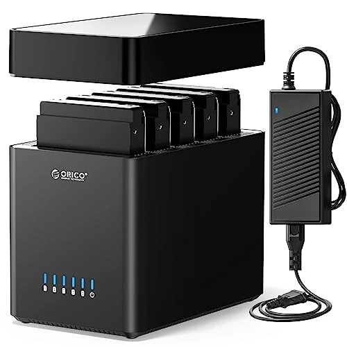 Offerta a tempo: ORICO Docking Station 5 bay Type C Tool-free Custodia per disco rigido magnetica 3.5" per SATA External Hard Drive SATA3.0 da 5x18TB compatibile con Windows/Mac/Linux - 8% da 159.99 € a 147.39 €