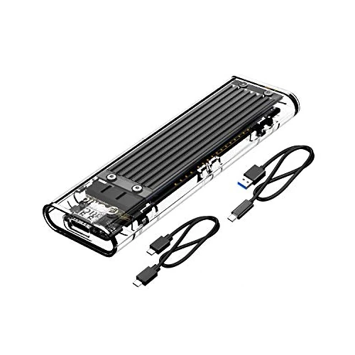 Tijdelijke aanbieding: ORICO NVME SSD M.2 Type-C USB 3.1 Gen2 10Gbps Transparant Externe Adapter en Behuizingen voor Harde Schijf 2280 PCI-E M2 M-Key SSD, USB Type C Converter Case met C naar C & C naar A kabel (zwart) van 23.99 € naar 23.99 € (0.00% kort