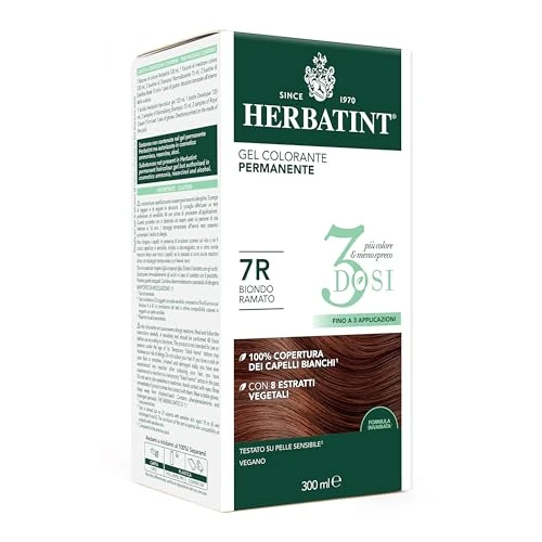 Zeitlich begrenztes Angebot: Herbatint Permanentes Farbgel 3 Dosen, 300 ml – 7R Kupferblond, ohne Ammoniak, für empfindliche Haut, 100% Abdeckung für weißes Haar, mit 8 natürlichen Bio-Extrakten von 20.33 € auf 20.33 € (0.00% Rabatt)