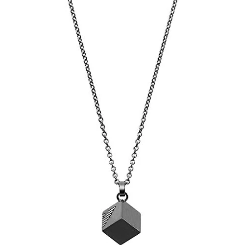 Offerta a tempo: Emporio Armani Collana da uomo in acciaio inossidabile con chiusura a moschettone, Grigio ancora - 23% da 58.81 € a 45.20 €