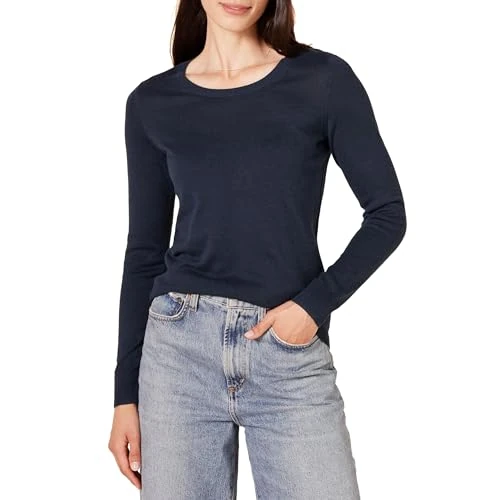 Oferta limitowana: Amazon Essentials Damski lekki sweter z długim rękawem i okrągłym dekoltem (dostępny w rozmiarze plus), granatowy, XL Plus z 109.60 zł na 109.60 zł (oszczędź 0.00%)