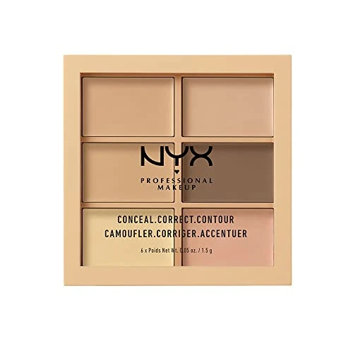 Limited offer: NYX Professional Makeup Conceal, Correct, Contour Palette, Six Shades, Cream Texture, Undertones, Shade: Light from 11.00 EUR to 8.80 EUR (save 20%)