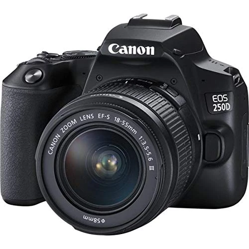 Limitiertes Angebot: Canon EOS 250D digitale Spiegelreflexkamera + Objektiv EF-S 18-55mm F3.5-5.6 III (24, 1 Megapixel, 7,7 cm/3 Zoll Vari-Angle Display, APS-C-Sensor, 4K, Full-HD, DIGIC 8, WLAN, Bluetooth), schwarz von 769.00 EUR auf 739.90 EUR (Spare 4%)