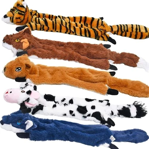 Oferta limitada: SHARLOVY Juguetes chirriantes para Perros, Paquete de 5 Juguetes para Mascotas, Juguete para Perros arrugados, sin Relleno, Juguete de Peluche para Perros Grandes y medianos de 25.99 € a 25.99 € (ahorro 0.00%)