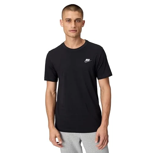 Nike M Nsw Club Tee Maglietta, Black White Dark Grey, S Uomo