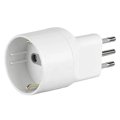 Offerta a tempo: Electraline 71020 Adattatore Disassata Salvaspazio da Schuko a Spina Piccola Italiana 10A, Bianco, Confezione da 1 - 14% da 5.99 € a 5.17 €