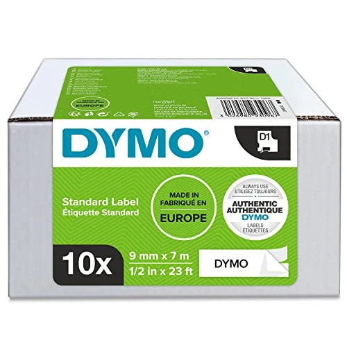 期間限定オファー: DYMO 純正 D1 ラベル 9mm x 7m ロール 白地にブラックプリント 粘着ラベル LabelManager ラベルプリンター用 10枚 通常価格 32513 JPY セール価格 32513 JPY (割引 0%)