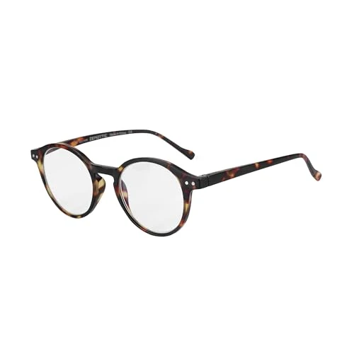 ZENOTTIC Blaue Licht Blockieren Lesebrille, Anti Schwindlig Glasses Damen und Herren Leicht Rundrahmen Retro Brillen (+2.00, SCHILDKRÖTE)