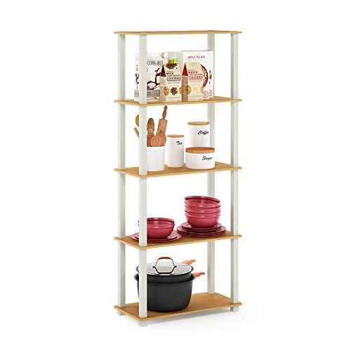 Tijdelijke aanbieding: Furinno Turn-N-Tube 5-laags multifunctionele plank/displayrek, opbergplank, boekenplank, vierkante buizen, beuken/wit van 52.69 € naar 52.69 € (0.00% korting)