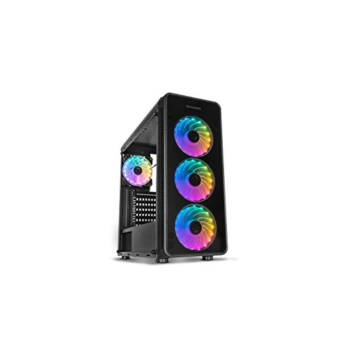 Tijdelijke aanbieding: NOX ARGB Hummer TGM Box -NXHUMMERTGM- Micro ATX-ITX Box, 4 ARGB 120mm voorgeïnstalleerde ventilatoren, gehard glas, ruimte voor maximaal 6 ventilatoren, USB 3.0, zwart van 63.23 EUR naar 63.23 EUR (korting 0%)