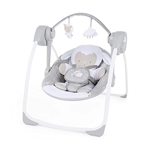Offerta a tempo: Ingenuity Comfort 2 Go Altalena compatta portatile a 6 velocità con musica, pieghevole, 0-9 mesi (Cuddle Lamb) - 35% da 84.99 € a 54.99 €