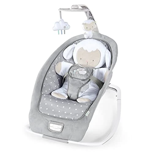 Limitiertes Angebot: Ingenuity, Cuddle Lamb Babywippe Babyschaukel mit Schaukelfunktion und Vibrationen, Spielbogen mit 2 Plüsch Spielzeug, Musik, 4 Naturgeräuschen und Lautstärkeregler, ab Geburt bis 18 kg von 74.99 EUR auf 59.99 EUR (Spare 20%)