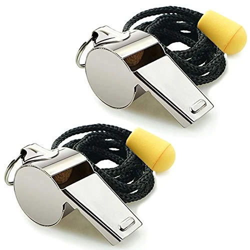 Limited-time offer: Hipat Whistle, 2 Pack Stainless Steel Sports Whistles with Lanyard, Loud Crisp Sound Whistles Great for Coaches, Referees, and Officials (Silver(Stainless Steel)) from 4.99 £ to 4.99 £ (save 0.00%)