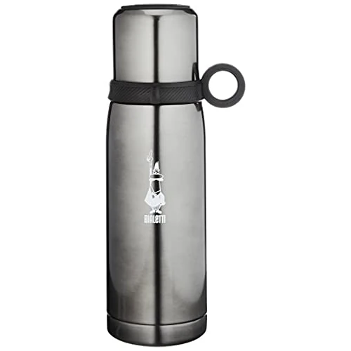 Offerta a tempo: Bialetti To Go Bottiglia Termica con Coperchio-Tazza, con Doppia Parete, Mantiene Il Caldo per 12 h e Il Freddo per 24 h, Capacità 460 ml, Acciaio, Grigio Scuro - 55% da 35.42 € a 15.90 €