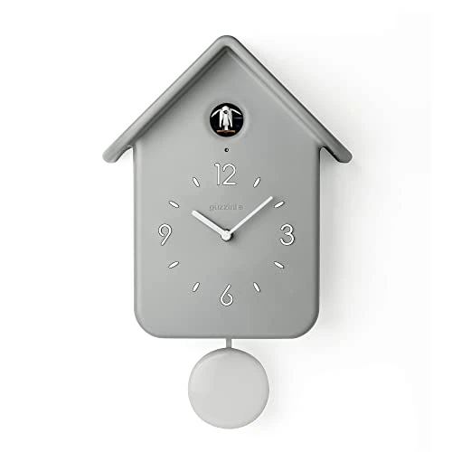 Offerta a tempo: Guzzini Qq Home Orologio a Cucù con Pendolo, 24.8 x 12 x 39 cm, Grigio chiaro - 40% da 125.50 € a 75.31 €