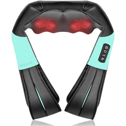 Nekteck 3D shiatsu masażer karku z ogrzewaniem, masażer karku, ramion, głębokich tkanek pleców, aby złagodzić bóle mięśni, można go używać do karku, ramion, pleców, stóp