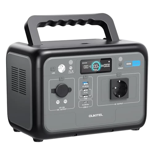 Offerta a tempo: OUKITEL P800 Centrale Elettrica Portatile 800W(1600W picco), Batteria LiFePO4 512Wh, Stazione di Energia Portatile 6kg, Ricarica Rapida per Campeggio, Power Station - 35% da 399.00 € a 259.00 €