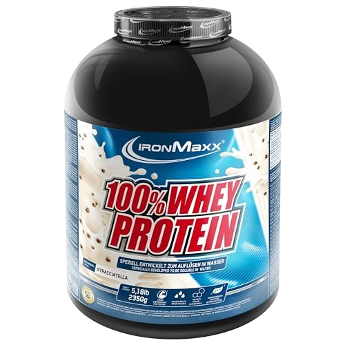IronMaxx 100% Whey Protein Powder 2350g - Stracciatella | High Protein Shake with BCAAs & EAAs | Low Carb & Low Sugar Whey | Ideal for Muscle Gain, Diet & Fitness