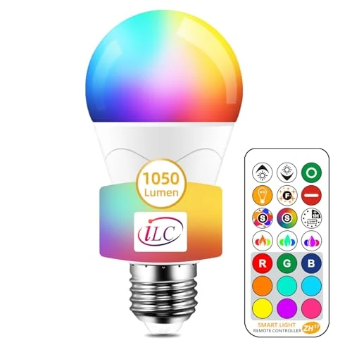 Offerta a tempo: iLC 12W Lampadina Colorate Led RGBW Cambiare colore Lampadina Bianca Calda 2700K E27 Edison RGB LED Lampadina Led a Colori Telecomando Incluso (Confezione da 1) - 0.00% da 15.99 € a 15.99 €