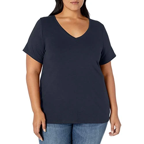 Oferta ograniczona: Amazon Essentials damski T-shirt z krótkim rękawem z dekoltem w serek (dostępna w dużych rozmiarach), granatowy, 4XL, duże rozmiary z 87.00 EUR na 87.00 EUR (znizka 0%)